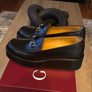 Gucci Black Leather Slip-On Loafers
